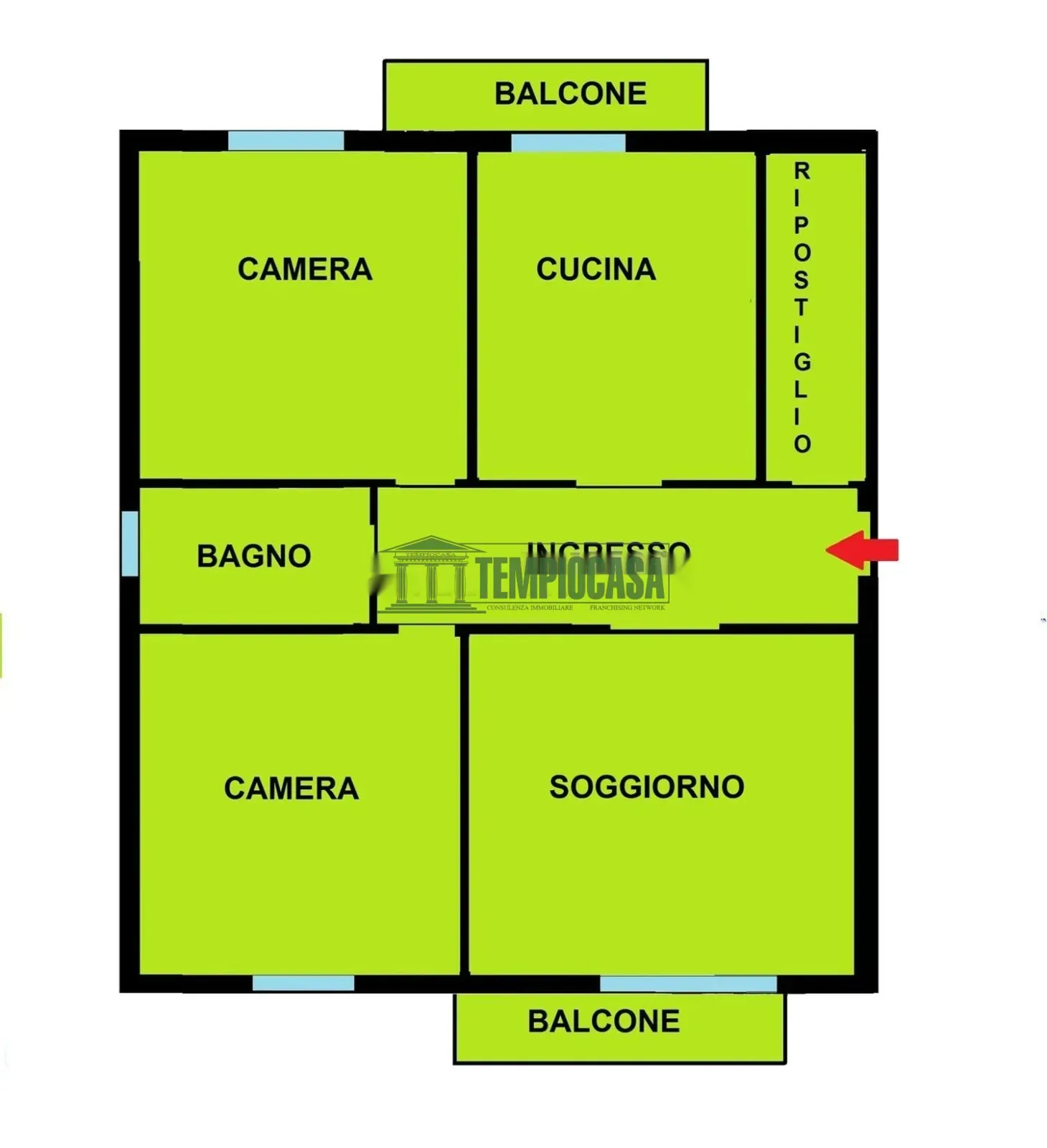 Quadrilocale in vendita in Via Scornetta, 25 — Planimetria